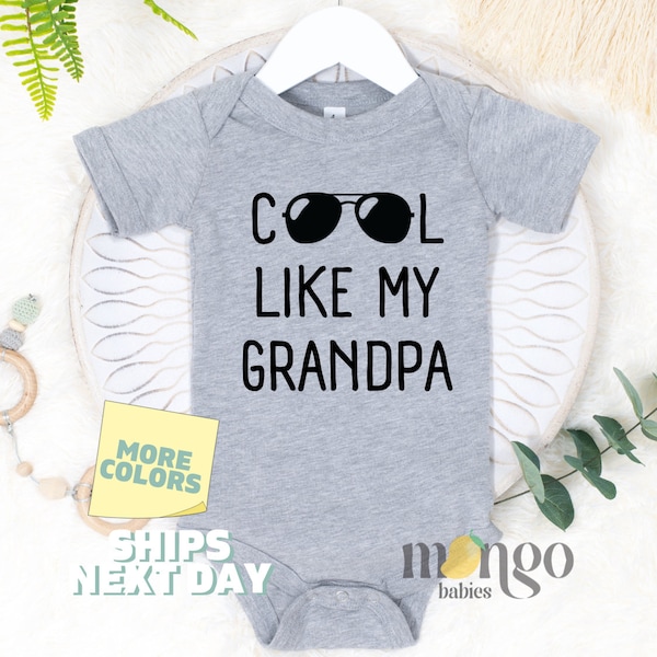 I Love My Grandpa Baby Onesies® Brand Cool Like My Grandpa Kid T-Shirt Natural Baby Unisex Baby Announcement Gift for Dad Father's Day 1675