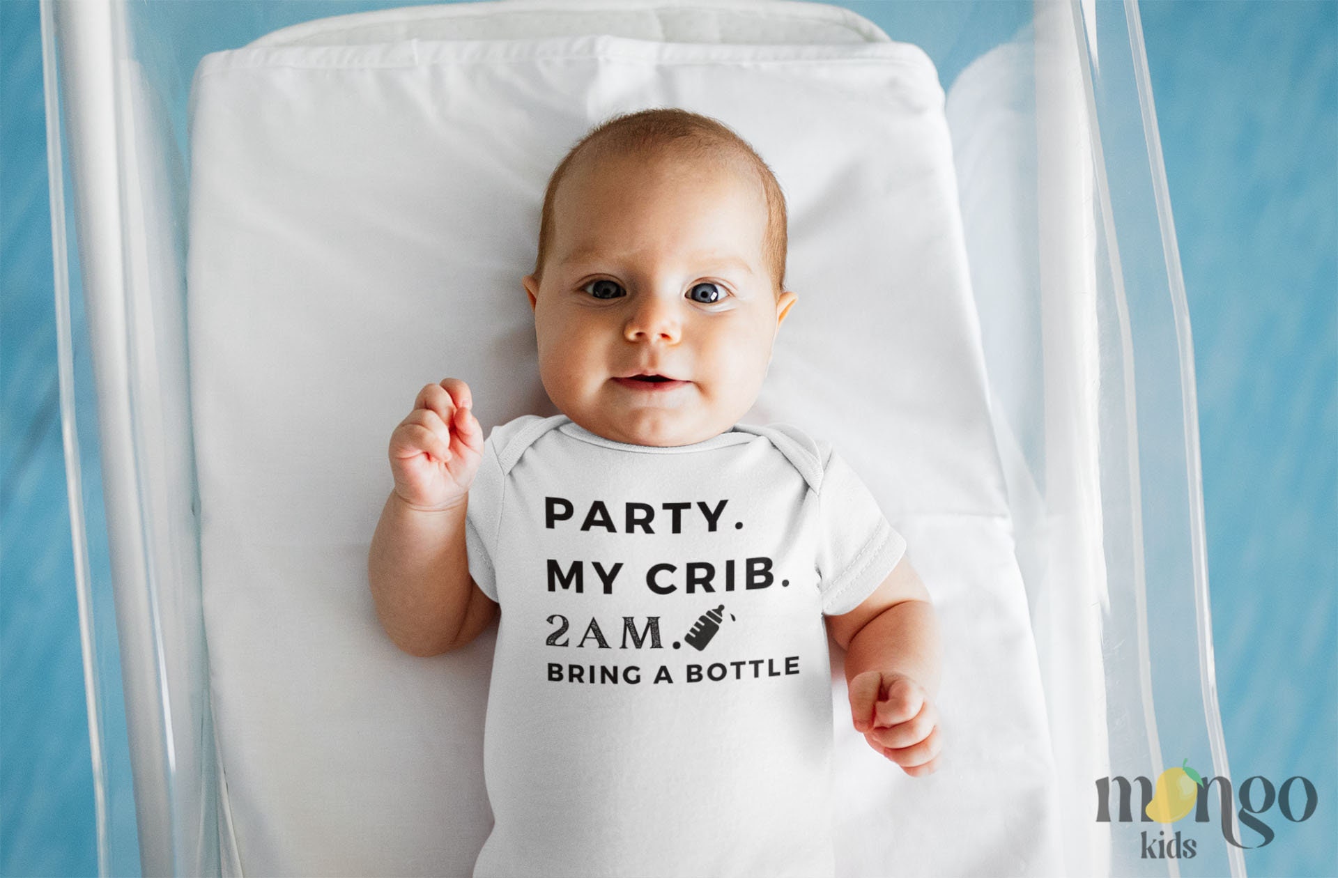 Body Bébé Dirty Fingers "Party My Crib 2am Bring A Bottle" - 100% Coton, Design Humoristique