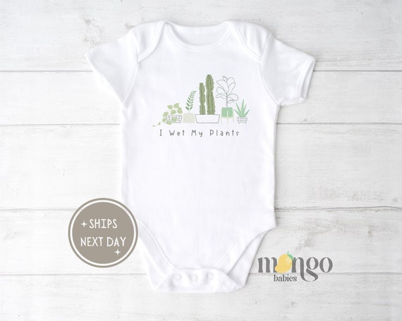 I Wet My Plants Baby Onesies® Brand Cute Plant Baby Clothes for Newborn Gift for Baby Shower Gift for Baby Funny Shirt for Kid Succulent Tee