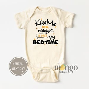 New Year Baby Onesies® Brand Kiss Me Now My Bedtime is Before Midnight Toddler Shirt Baby Gift Cute Baby Clothes First New Year Outfit