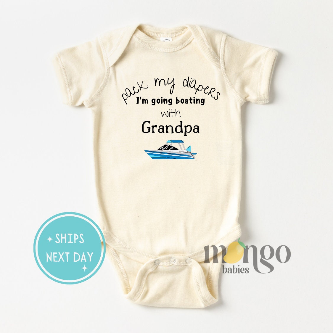 Funny Baby Onesies® Brand Pack My Diapers I'm Going Boating with Grandpa  Baby Announcement Surprise Gift Baby Shower Gift for Grandpa Gift