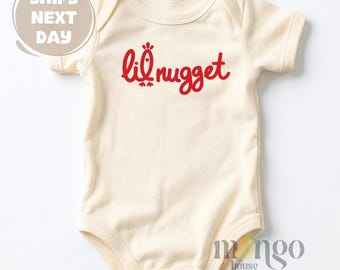 Lil Nugget Baby Bodysuit, Baby Shower Gift, Natural Kids Tshirt, Cotton Baby Clothes