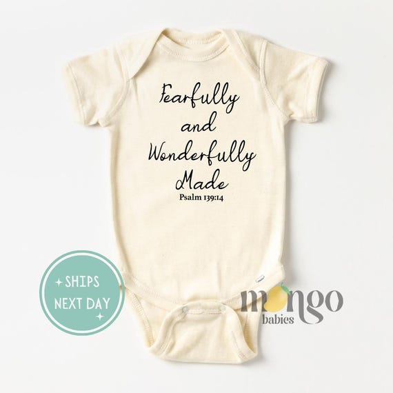 I Am Fearfully And wonderfully Made Christian Bible Verse Baby Bodysuit I Am Fearfully And wonderfully Made Christian Bible Verse Baby Bodysuit