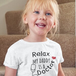 Relax My Daddy is A Doctor Stethoscope Baby Onesie® Doctor Baby Bodysuit Doctor Baby Gift for Nurse Baby Shower Gift Personalized Onesie 249 image 4