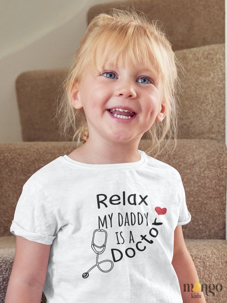Relax My Daddy is A Doctor Stethoscope Baby Onesie® Doctor Baby Bodysuit Doctor Baby Gift for Nurse Baby Shower Gift Personalized Onesie 249 image 4