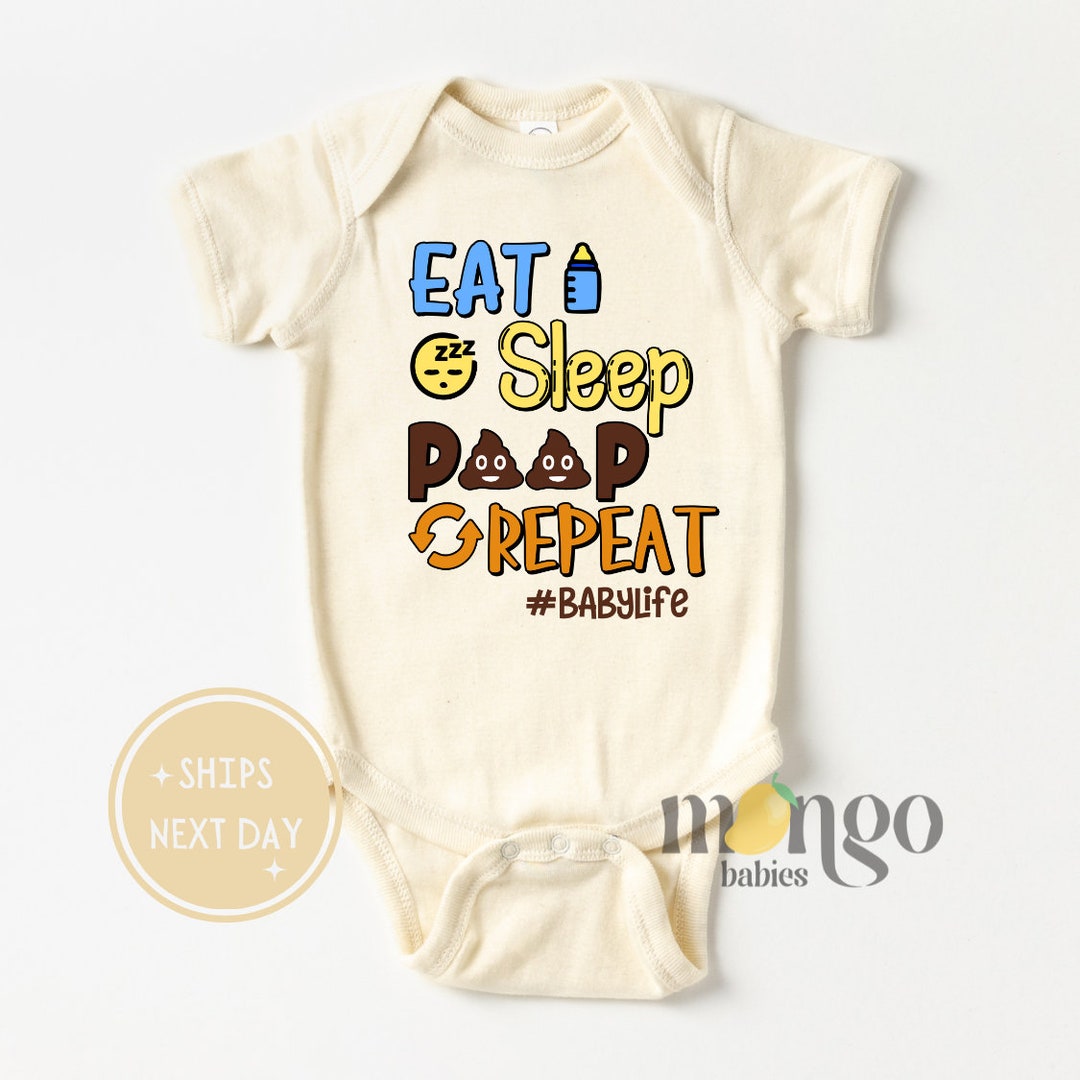 Funny Baby Onesies® Brand Eat Sleep Poop and Repeat Outfit Cute Baby