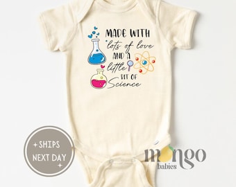 IVF Baby Onesies® Brand Made With Love and Science Baby Gift Cute IFV Baby Gift Personalized Baby Shower Gift for Newborn Announcement Ideas