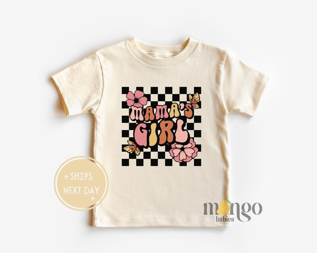 Mama's Girl Toddler Tshirt Retro Checks Onesies® Brand Cute Mother's