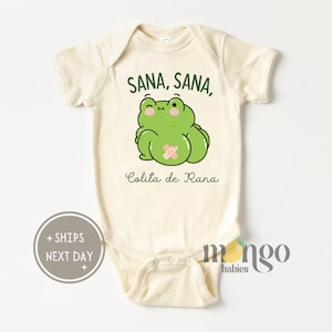 Cute Baby Onesies® Sana Sana Colita de Rana Ensemble pour bébé Jolie tenue espagnole pour nouveau-né pour bébé pour latino-américains T-shirt pour enfants latino-américains T-shirt grenouille