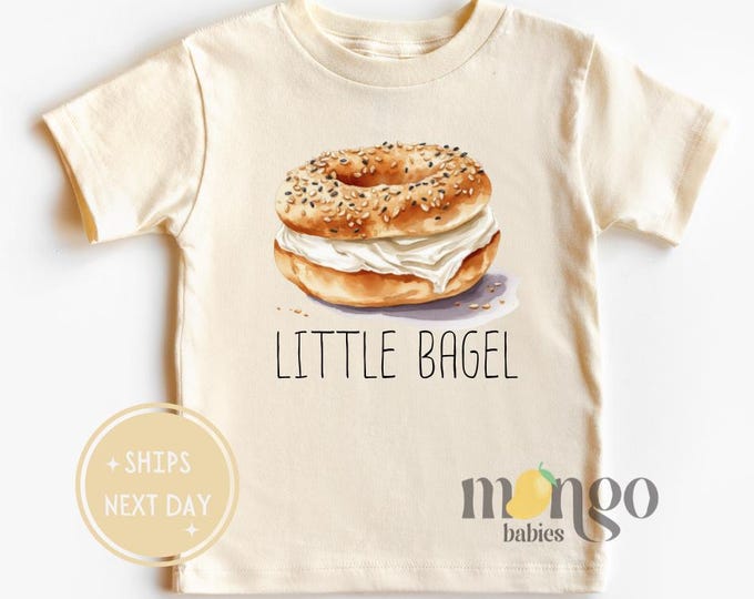 Cute Bagel Kids T-shirt, Foodie Pun Baby Clothes, Custom Baby Outfit, Little Bagel Baby Bodysuit
