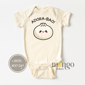 Adora-Bao Baby Onesies® Brand Adorable Kids Shirt Chinese Food Cute Baby Outfit Little Jiaozi Baby Bodysuit Dimsum Baby Outfit Food Tee