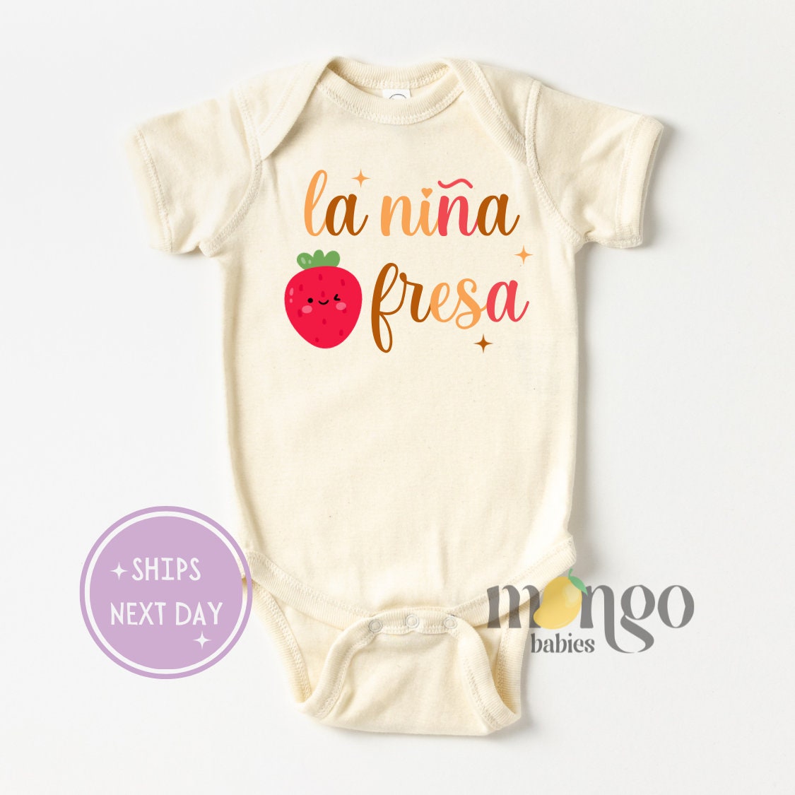 Cute Baby Onesies® Brand La Niña Fresa Spanish Baby Outfit