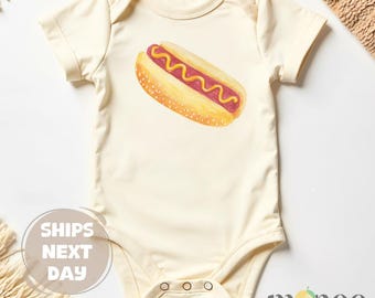 Hot Dog Baby Onesies® Brand Watercolor Hot Dog Cute Baby Shower Gift for Newborn Outfit for Baby Clothes Cute Hot Dog Tshirt Foodie Shirt