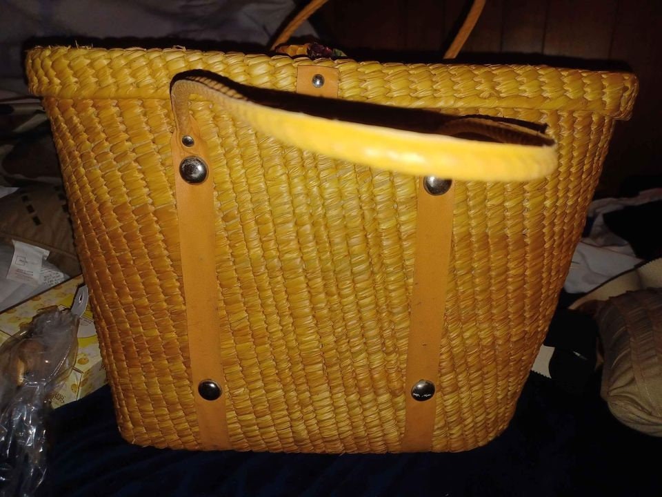 Vintage Straw Bag Etsy