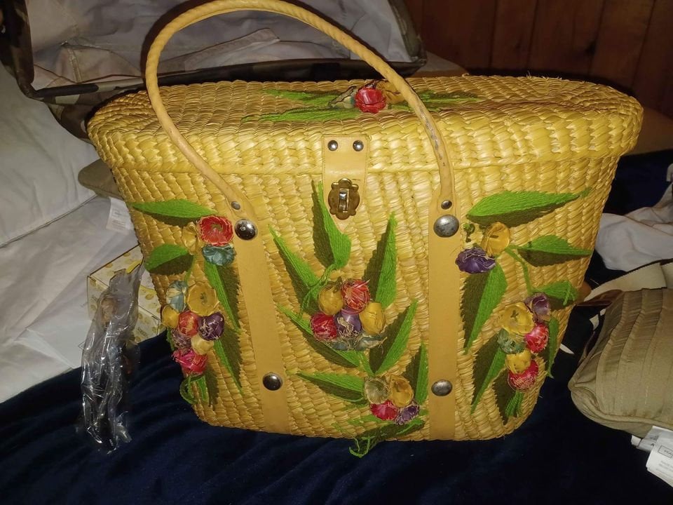 Vintage Straw Bag Etsy