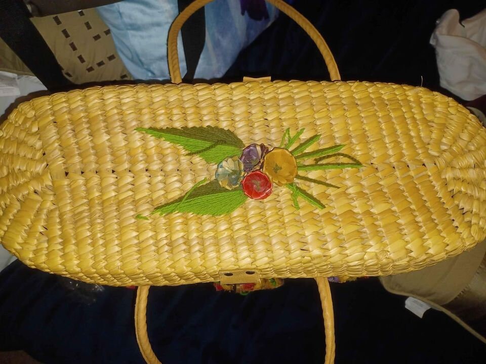 Vintage Straw Bag Etsy