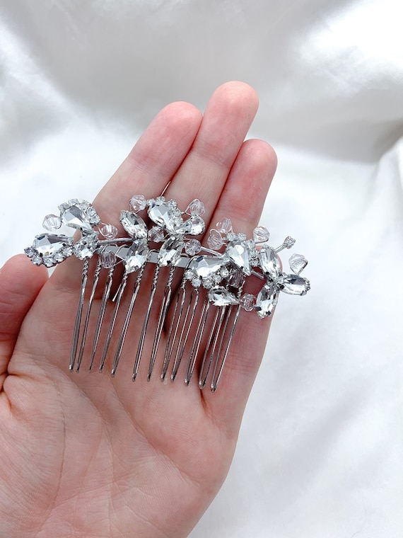 Silver Bridal Hair Comb Crystal Leaf Wedding Bridal Gem Hair - Etsy Silver Bridal Hair Comb Crystal Leaf Wedding Bridal Gem Hair - Etsy
