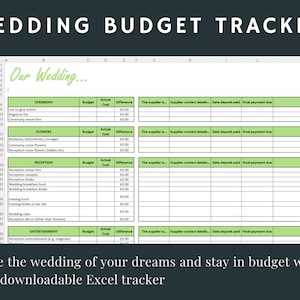 Wedding Budget Spreadsheet, Wedding Finance Tracker, Checklist Planner, Digital Budget Excel, Minimal Customisable Budget Sheet Download