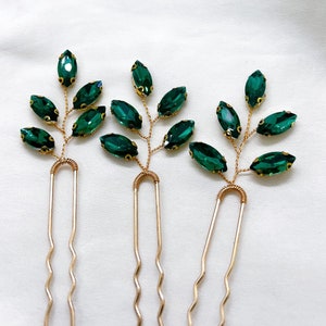 Sage Green Bridal Hair Pins, Olive Wedding Leaf Hair Accessories, Alternative Bride Bridesmaid Hair Flower Girl Headpiece, Minimal Wedding