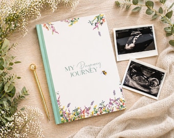 Bee Pregnancy Journal Book UK | Pregnancy Diary | Mum To Be Gift | Baby Memory Book | Pregnancy Planner | Keepsake Journal