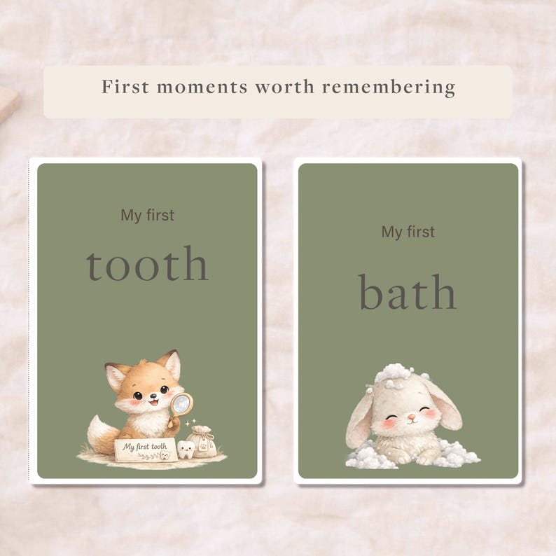 Luxury Woodland Baby Milestone Cards || Digital Download - Etsy Australia