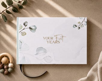 Botanical Baby Memory Book | Luxury Baby Keepsake Book | First Year & Childhood Journal | Baby Shower Gift | New Mum Gift