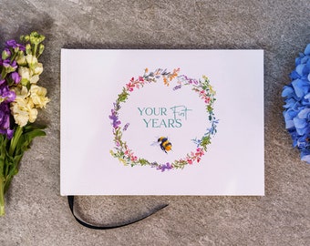 Luxury Bee Baby Memory Book | Baby Book | Baby's First Years' | Mum to be gift | New Baby Gift | Baby Shower Gift