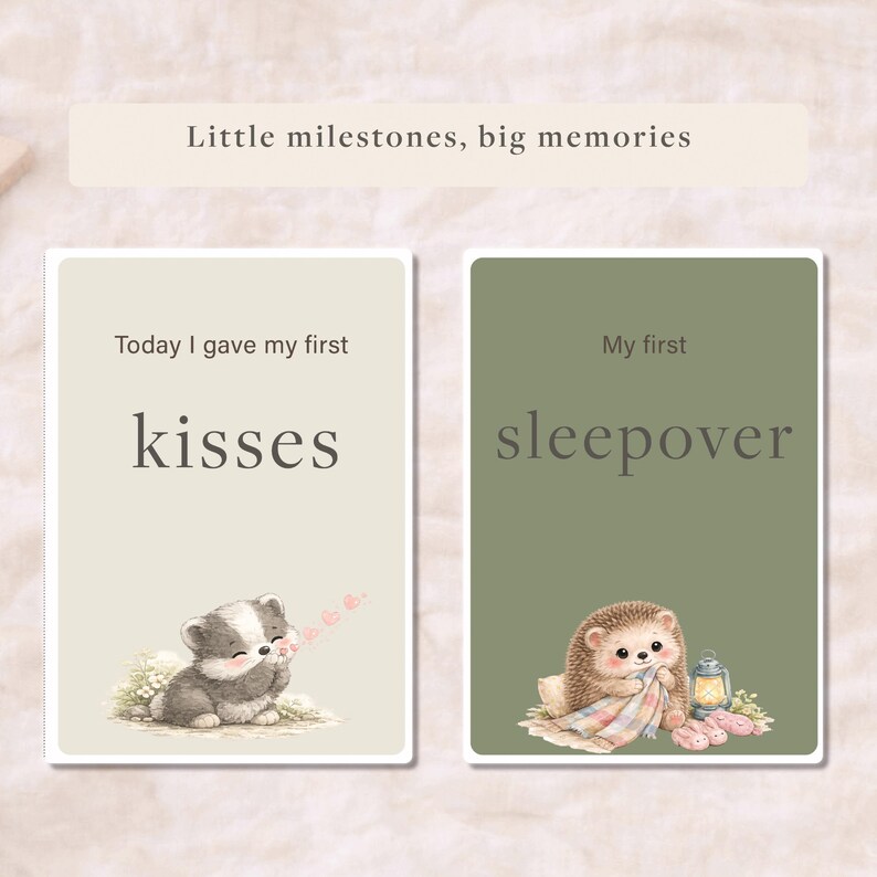 Luxury Woodland Baby Milestone Cards || Digital Download - Etsy Australia