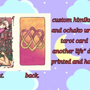 My hero Academia himiko toga & ochaco Uraraka Tarot-card &quot;in another life&quot; 2 sided different print and holo film
