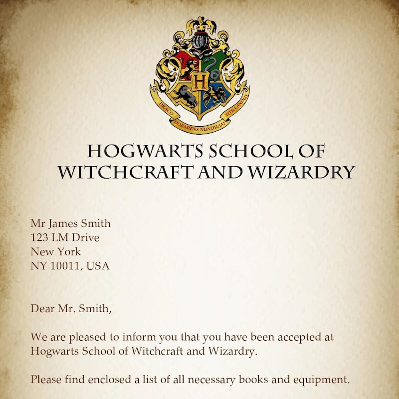 Wizardly Text Personalized Hogwart Letter - Etsy