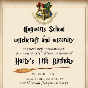 Editable, Personalized Wizard Birthday Party Invitation Wizard Template ...