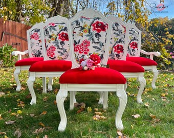 Floral dining chairs outlet