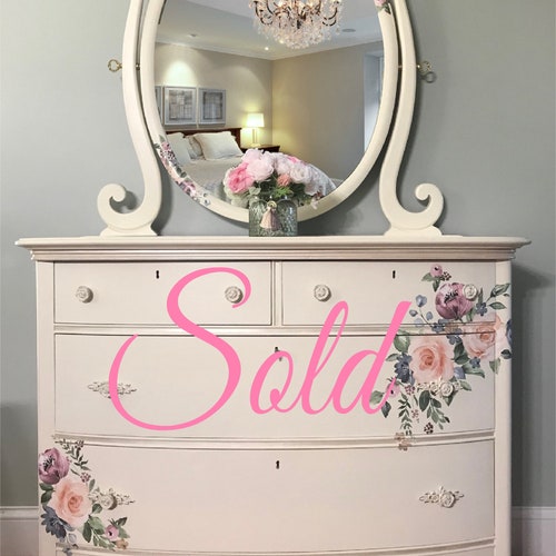 SOLD Vintage Dresser With Oval Mirror Etsy
