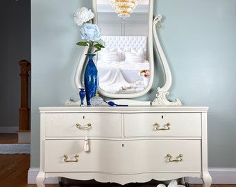 SOLD!! DO Not buy! ! Antique Ornate Dresser with Mirror and Claw Feet