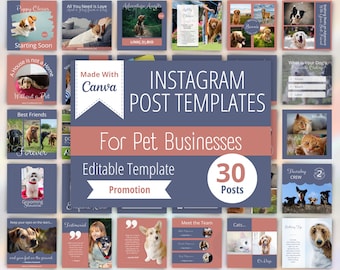 Dog Walker-Pet Sitter Instagram Templates | Pet Business Social Media Templates | Pet Care Business Marketing | Dog Groomer Instagram Posts