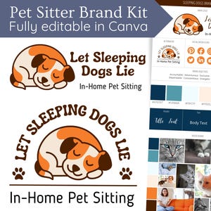 Pet Sitting Logo — Dog Walker or Pet Sitting Branding Kit Template — Premade Brand Kit — Professional Pet Sitter Logo — Dog Walking Business