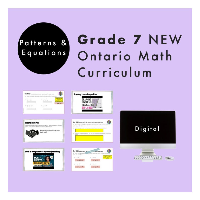 Grade 7 NEW Ontario Math Patterns & Equations Digital Slides - Etsy Israel