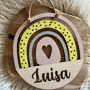 Name tag personalized, wooden sign children's room, baby room, gift birth, baptism, birthday
