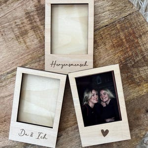 Picture frame for Instax Mini instant photos, small wooden frame personalized, magnetic picture frame