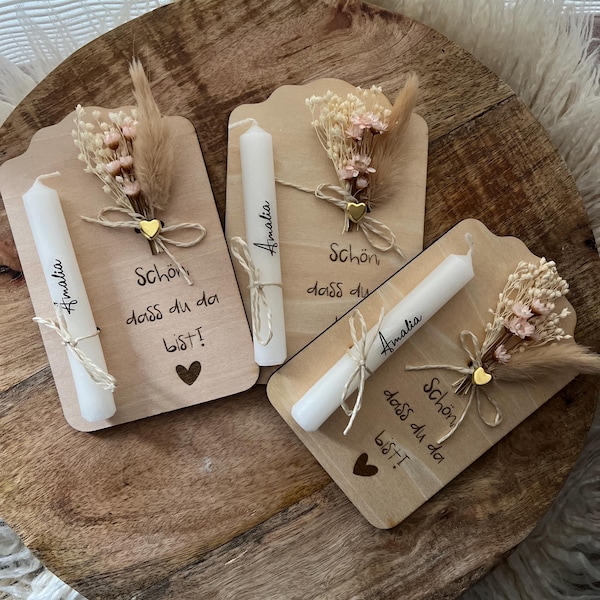 Mini taper candles - individually customizable | Gift idea | Wedding | Party favor | Christening | Communion | Confirmation | Place card