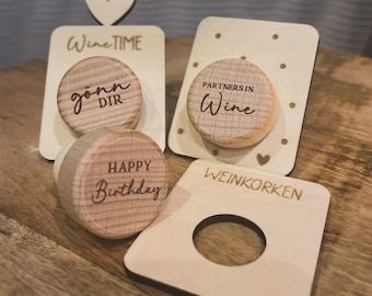 personalisierte Weinkorken, Weinkorken mit Gravur, Geschenk für Weinliebhaber