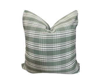 Sage & Ivory Plaid Funda de almohada Modern Home Decor Farmhouse / Cottage Core Style Funda de almohada