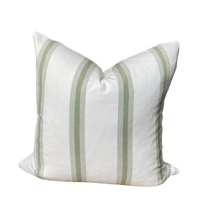 Green Stripe Pillow Cover Spring Pillow Summer Throw Pillow