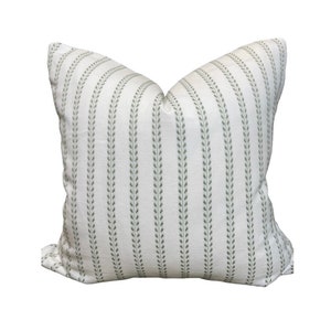 Ivory and Green Stripped Pillow Cover Christmas Pillow Covers Holiday Home Decor