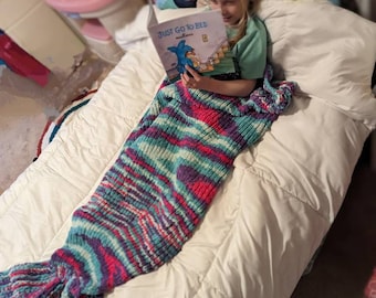 Handcrafted mermaid tail for kids adorable and knitted design