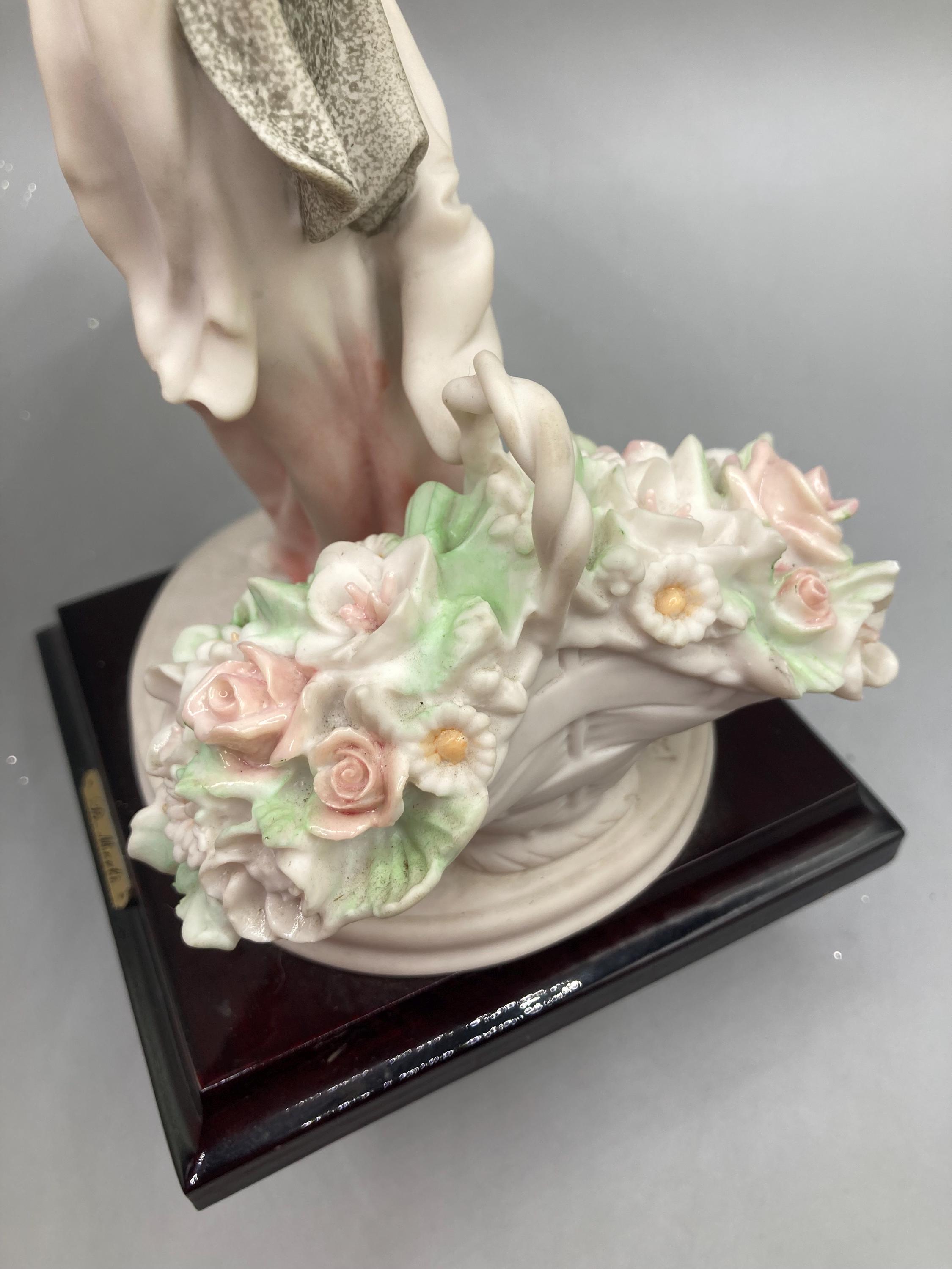 Italian Capodimonte Porcelain Figurine – Lady With Flowers by