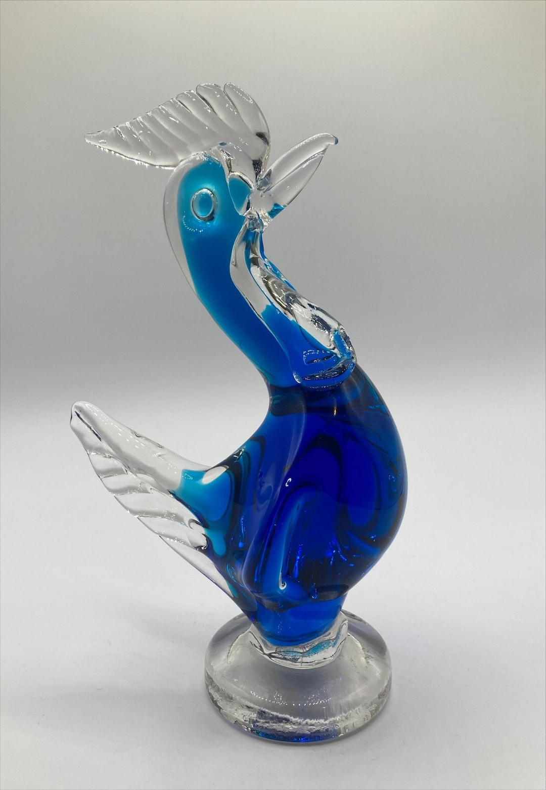 Vintage Murano Style Glass Cockerel, Murano Style Glass Rooster, Art