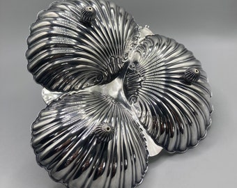 Serviteur Ou Plat De Service En Métal Argenté 3 Coquilles St Jacques Vintage 88lhylaxz2i0