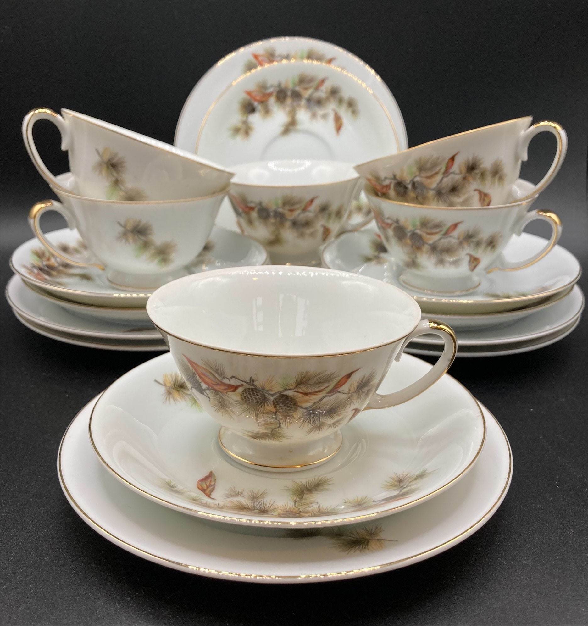 Japanese Style Tea Cups - Temple White