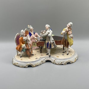 【VINTAGE】IRISH DRESDEN チェロ 3 RARE Vintage/Antique MV Irish Dresden Porcelain Cherub